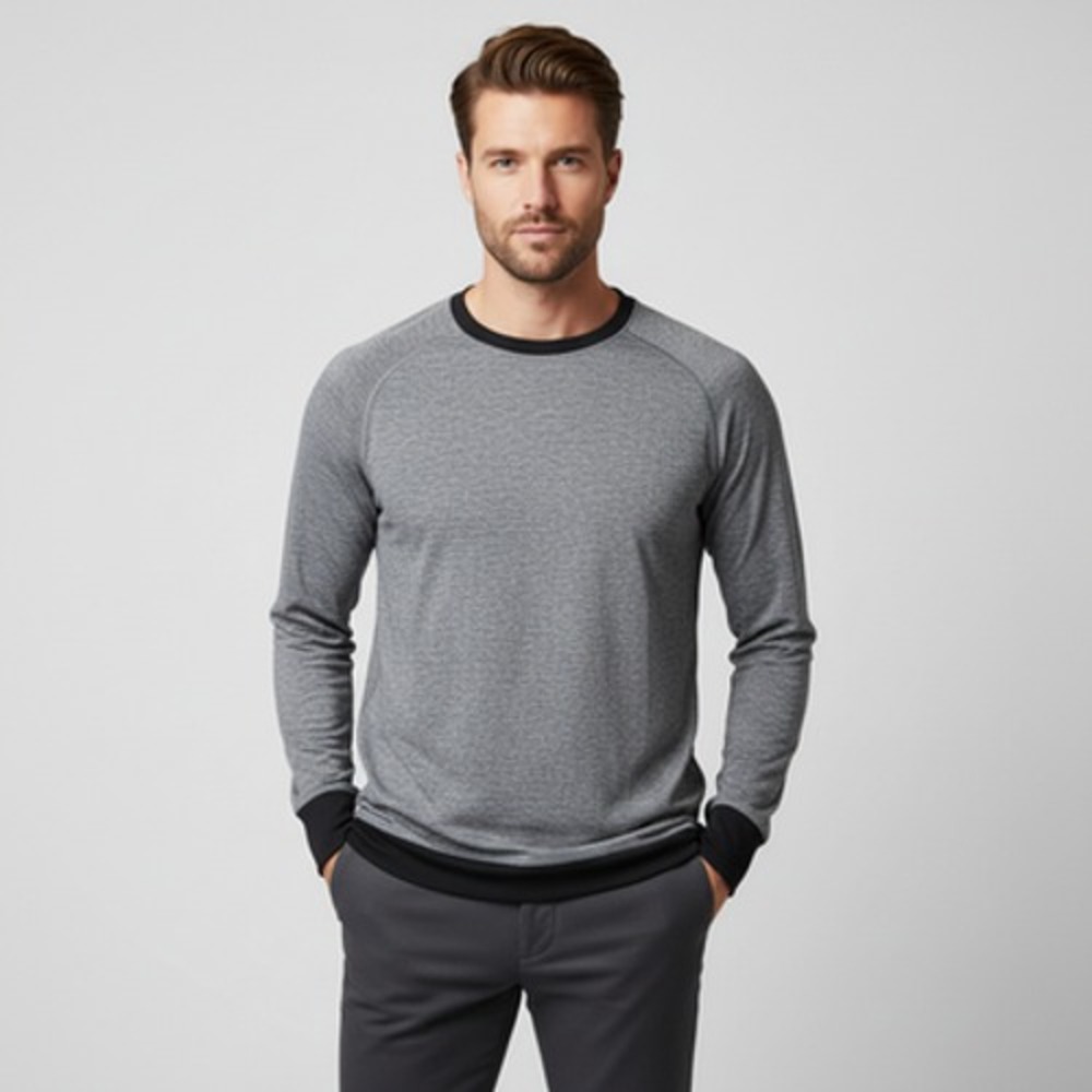Lululemon Long Sleeve Shirt Men M Gray Crew Neck Breathable Nulu Fabric